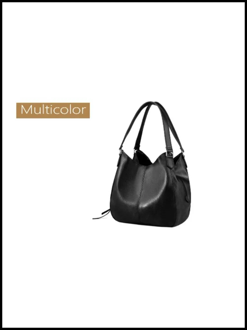Vegan Leather Hobo Shoulder Bag Tote with Multiple Pockets